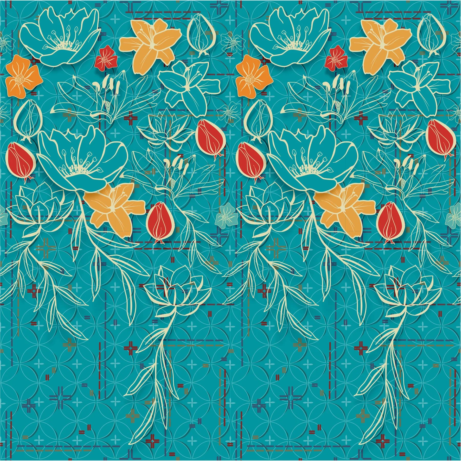 Lembar motif batik dengan lebar ulang 37,5 sentimeter