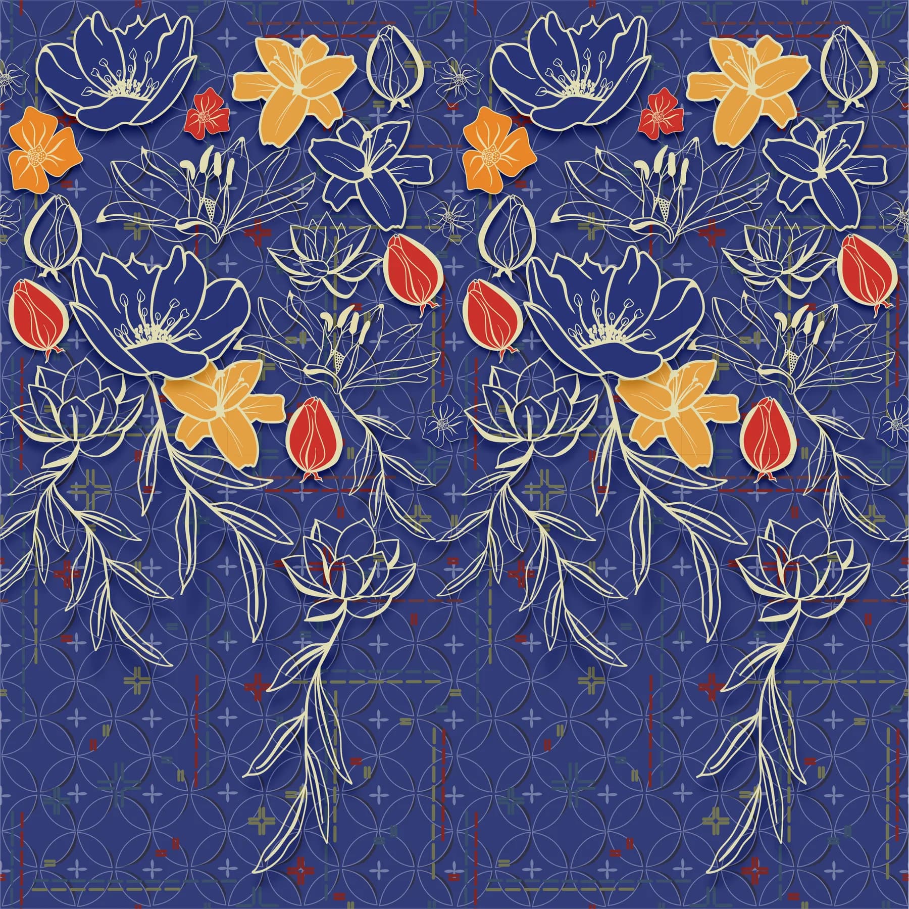 Alternatif lembar motif batik dengan lebar ulang 37,5 sentimeter